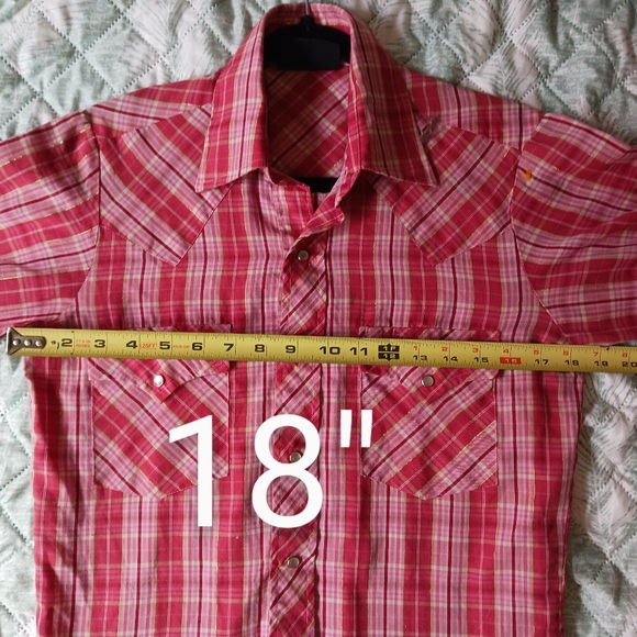 Champion Westerns Permenant Press Red Plaid Western Pearl Snap Womens Size 14 - Picture 9 of 12